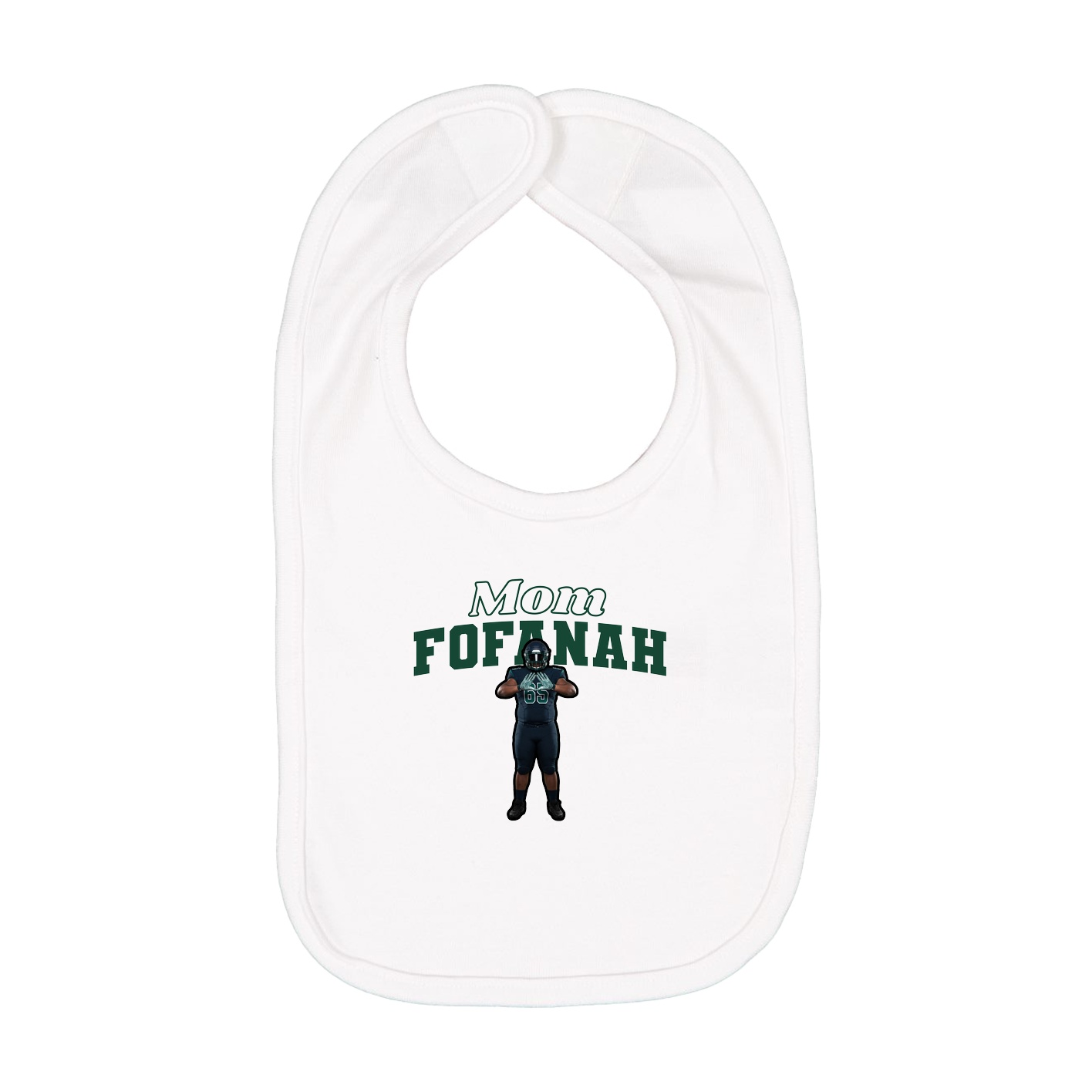 Infant Bib — Mothers Day Block in White