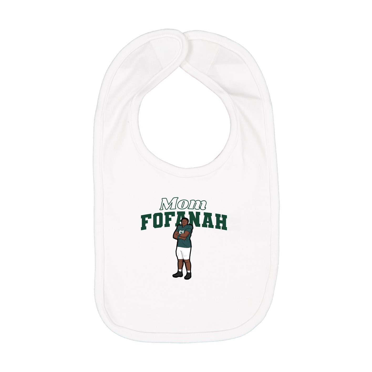 Infant Bib — Mothers Day Block in White