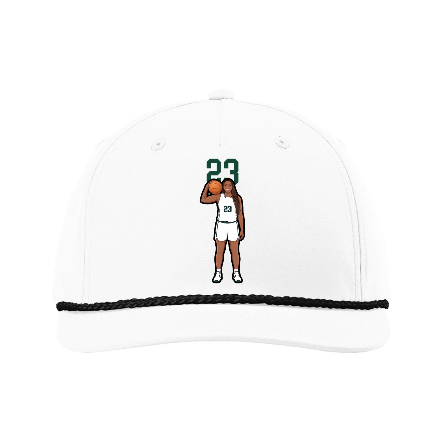 Five-Panel Classic Rope Cap — Number Top in White