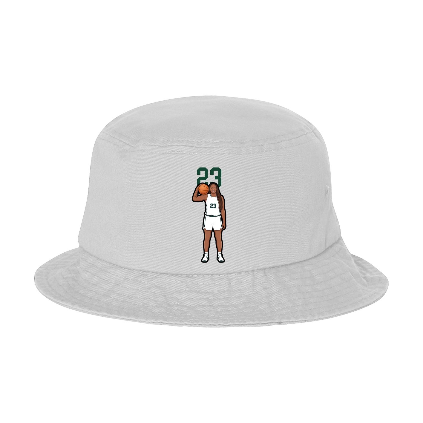 Bucket Cap — Number Top in White