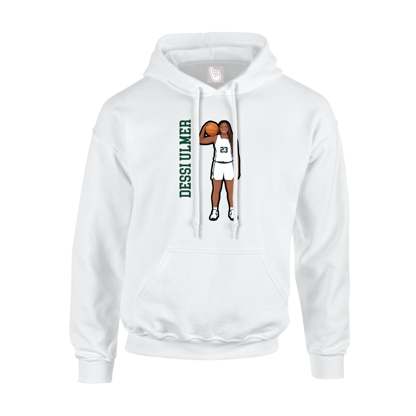 Youth Hoodie — Name Vertical in White