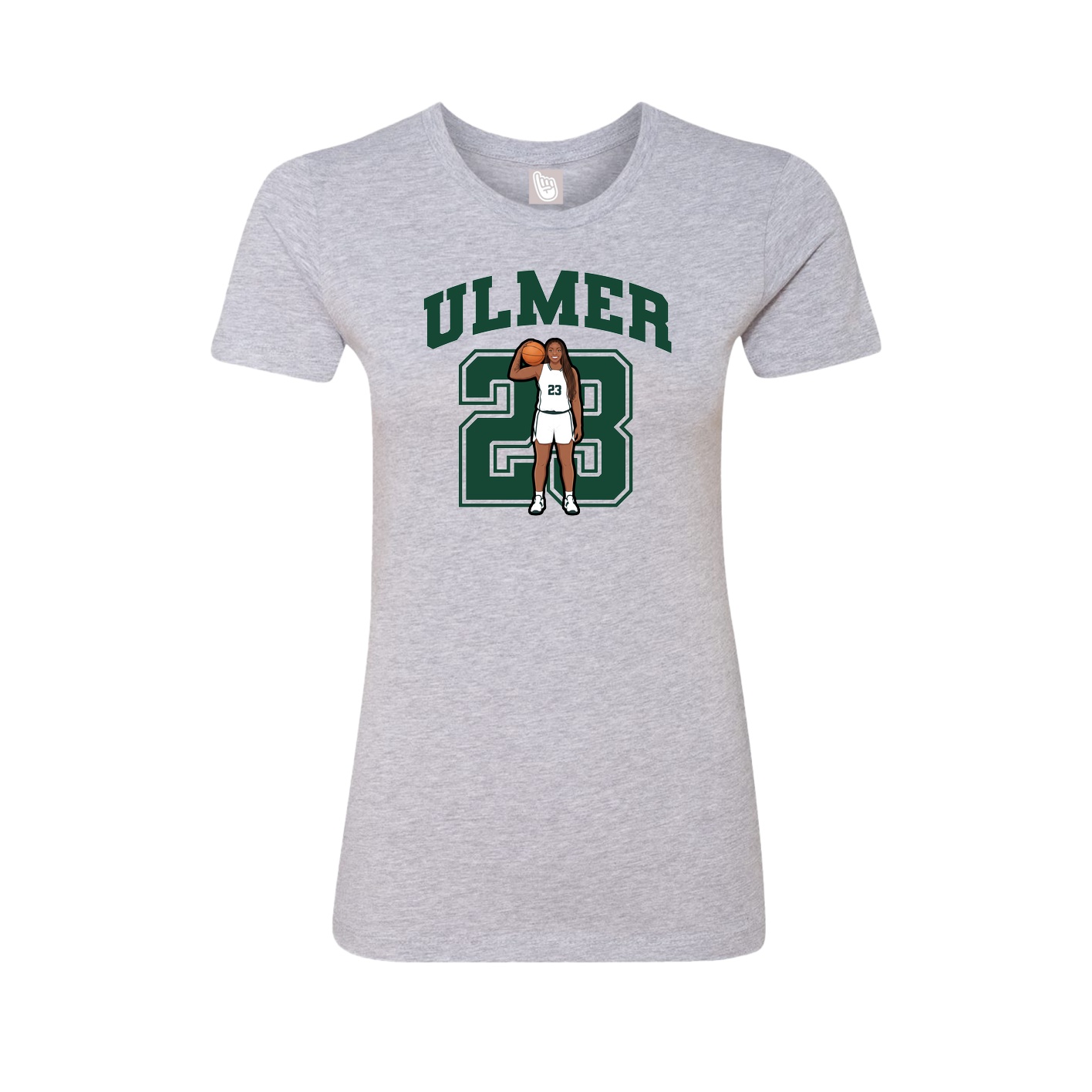 Fitted Women's Tee — Number in Grey