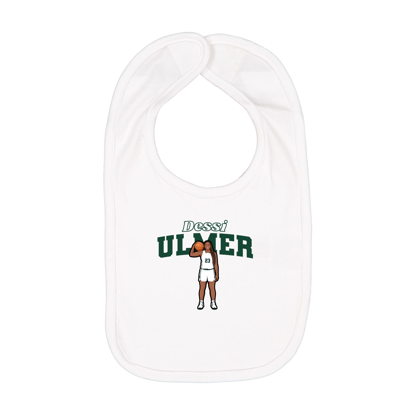 Infant Bib — Name Arch in White