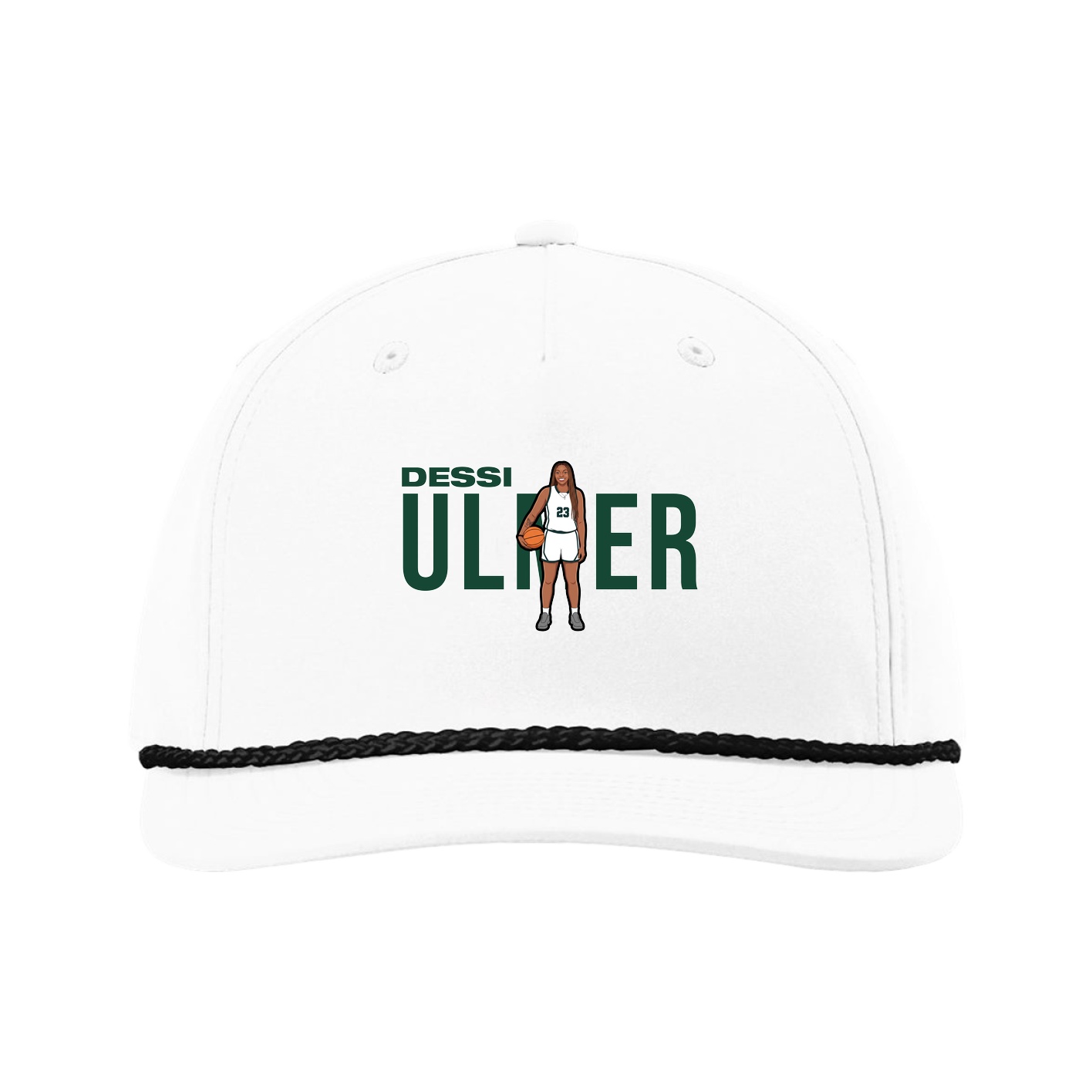 Five-Panel Classic Rope Cap — Player Name in White