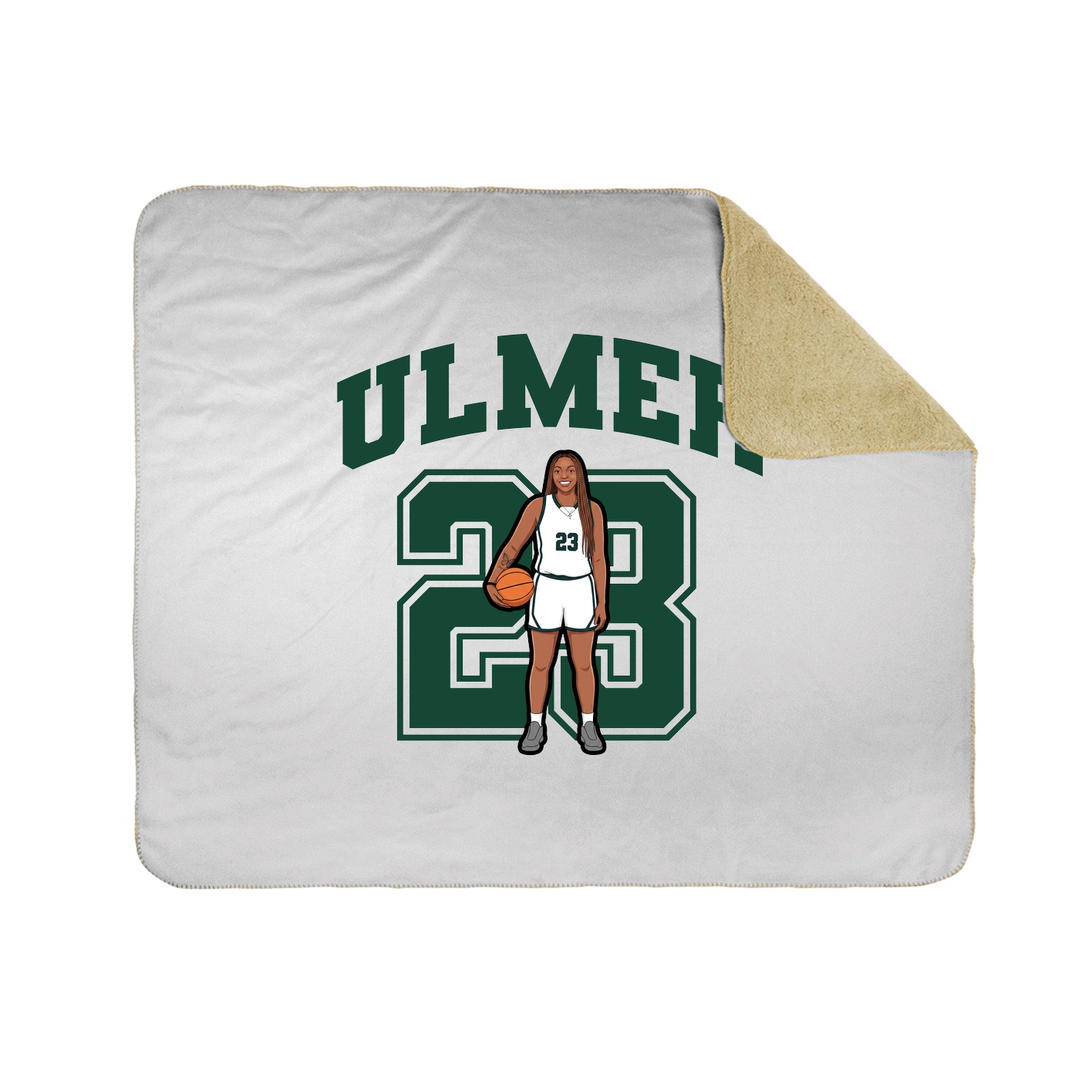 Throw Blanket — Number in White