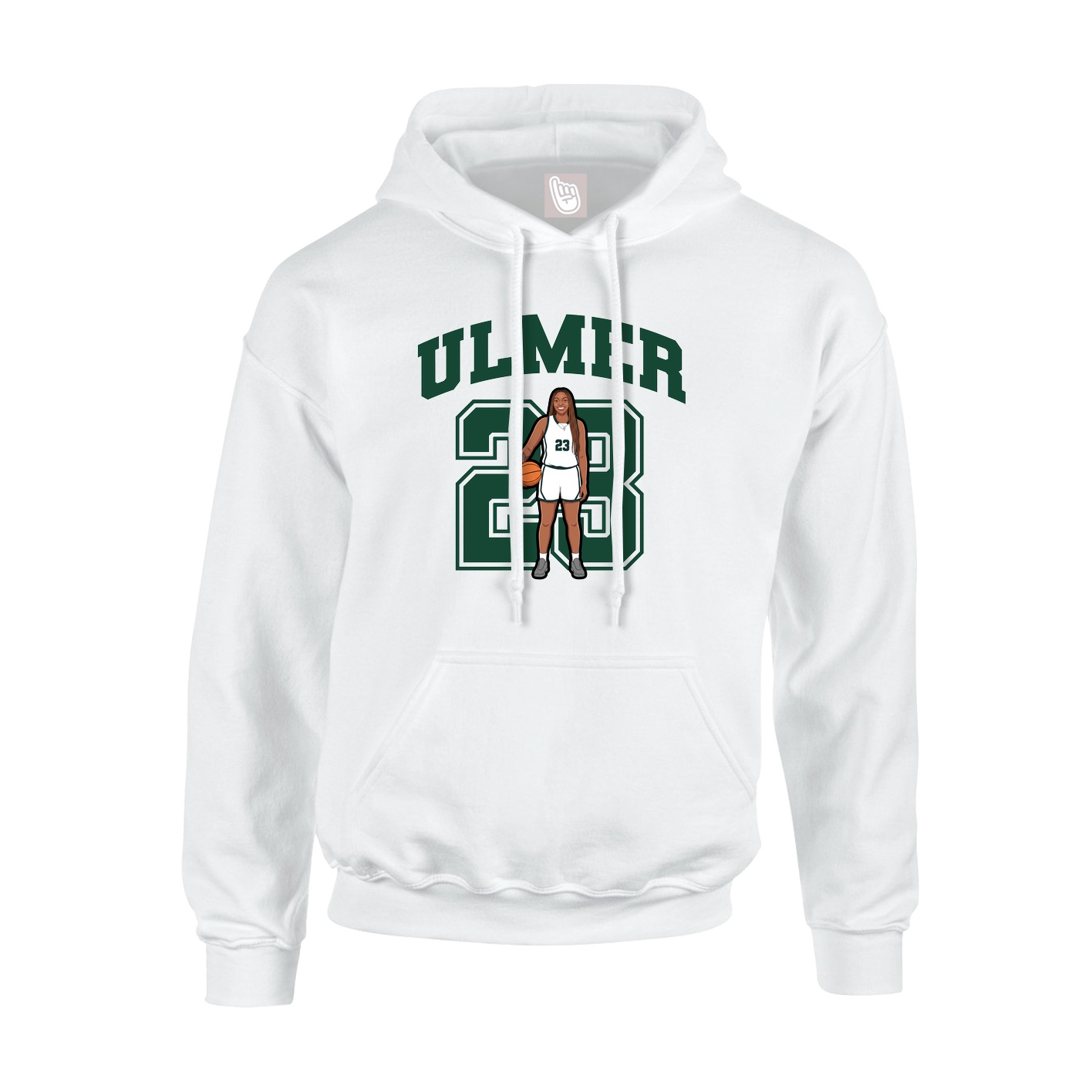 Hoodie — Number in White