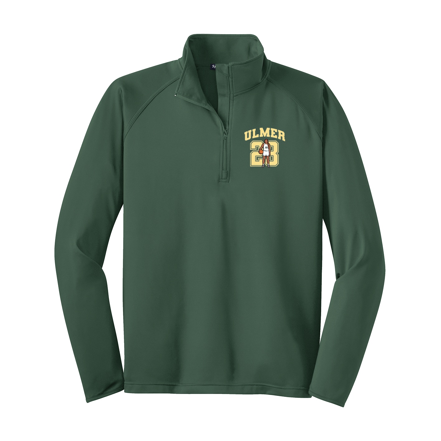 Q-Zip Pullover — Number in Green