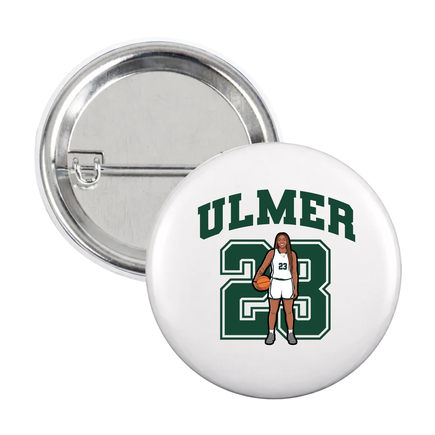 Game Day Button — Number in White