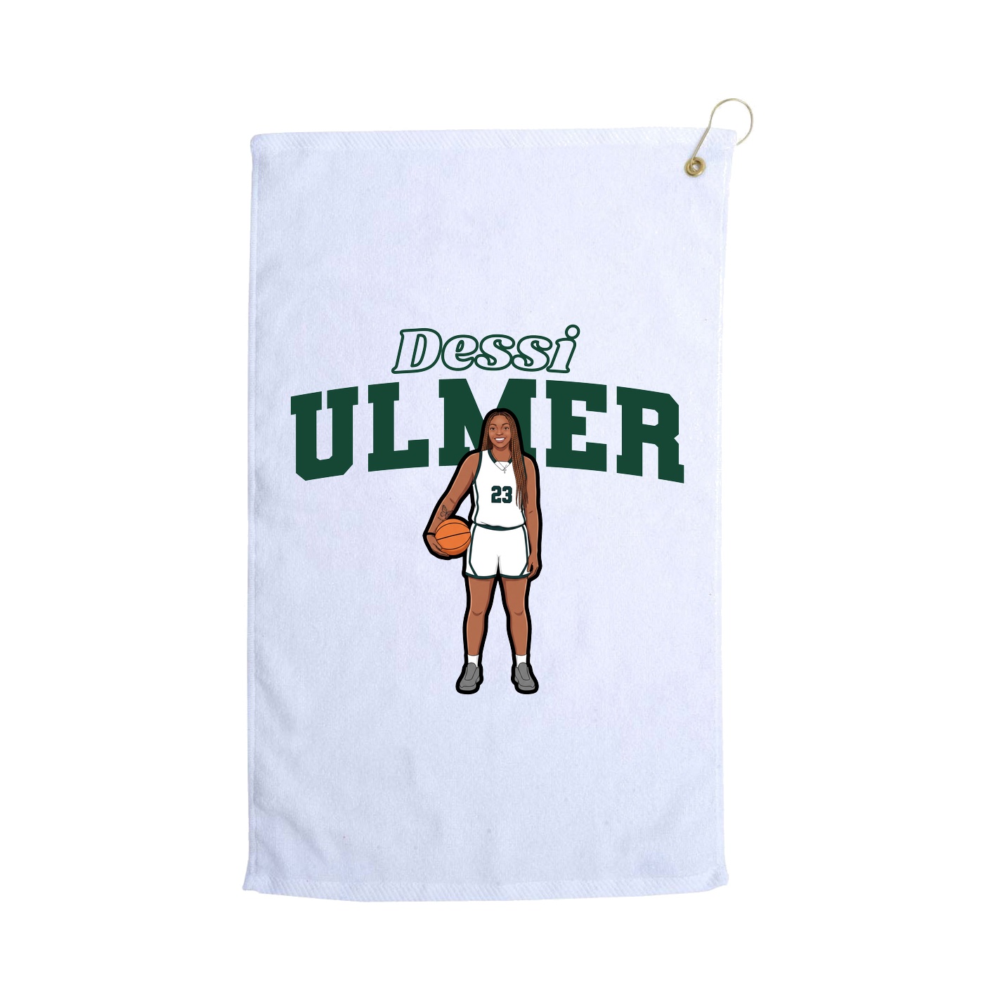 Golf Towel — Name Arch in White