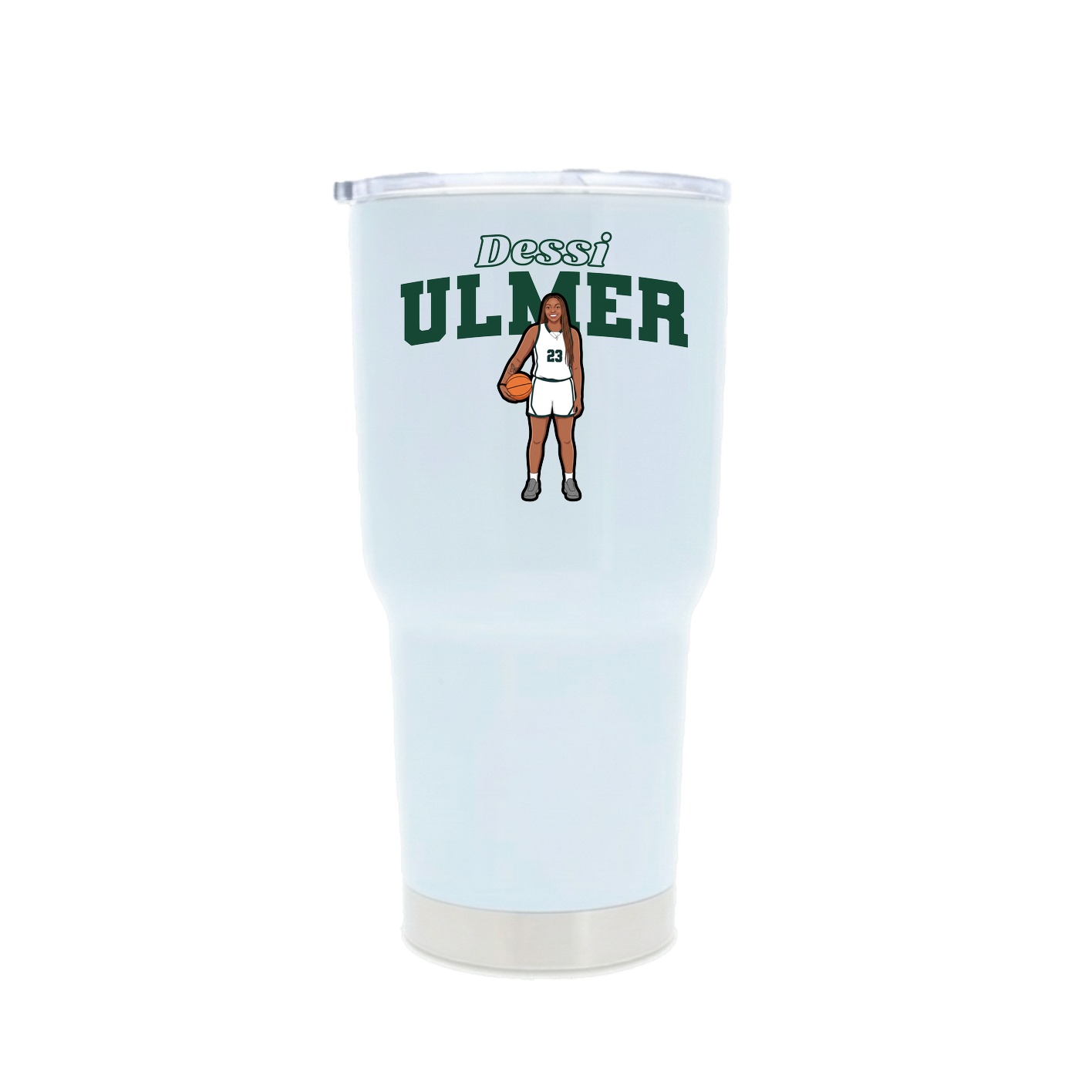 30oz Stainless Steel Tumbler — Name Arch in White