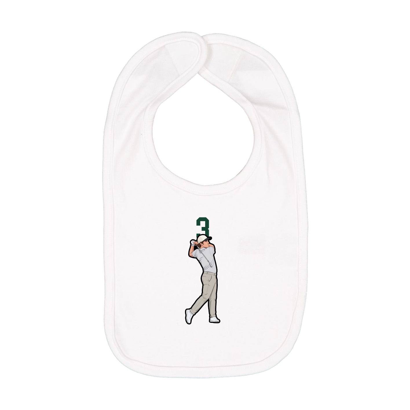 Infant Bib — Number Top in White