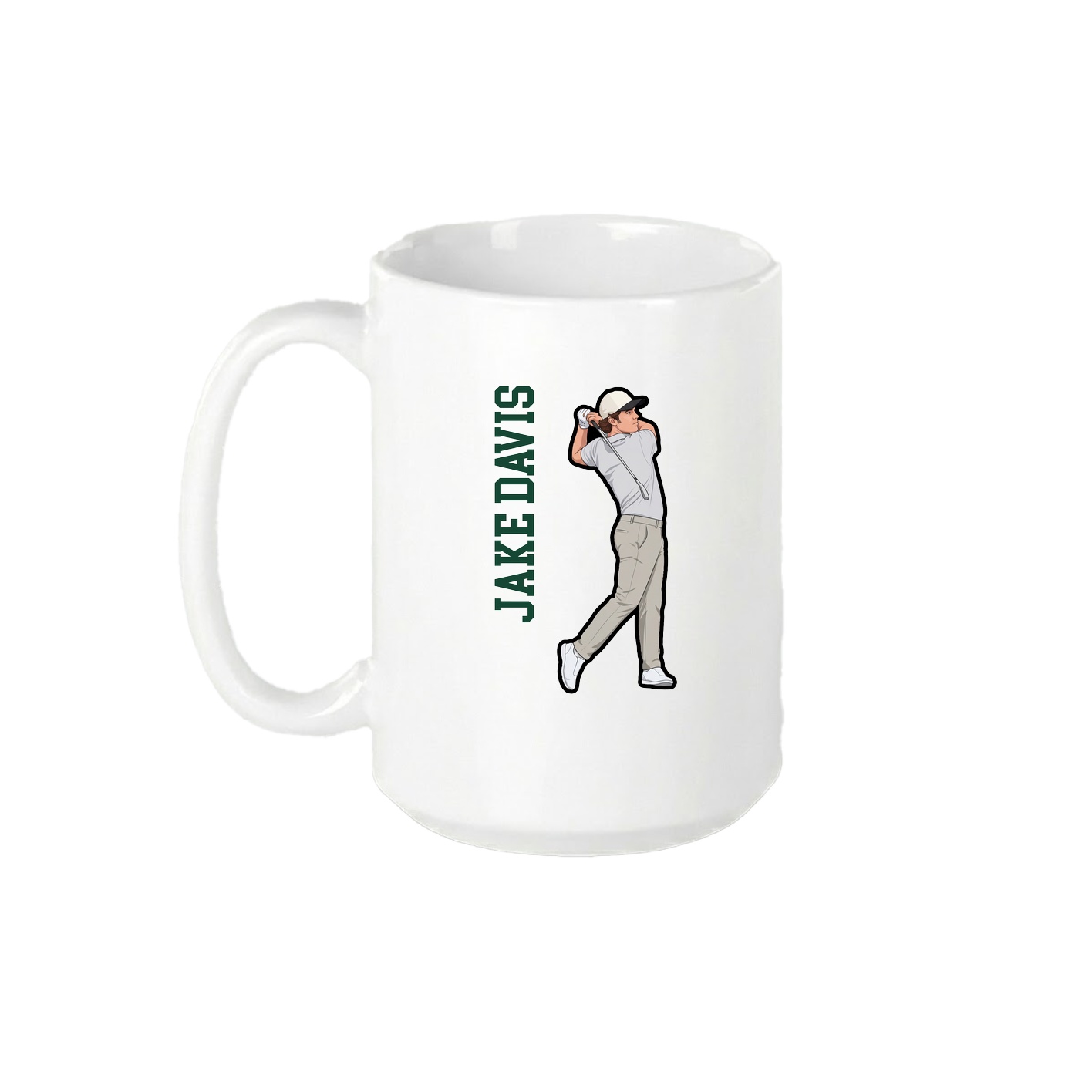 15oz Coffee Mug — Name Vertical in White