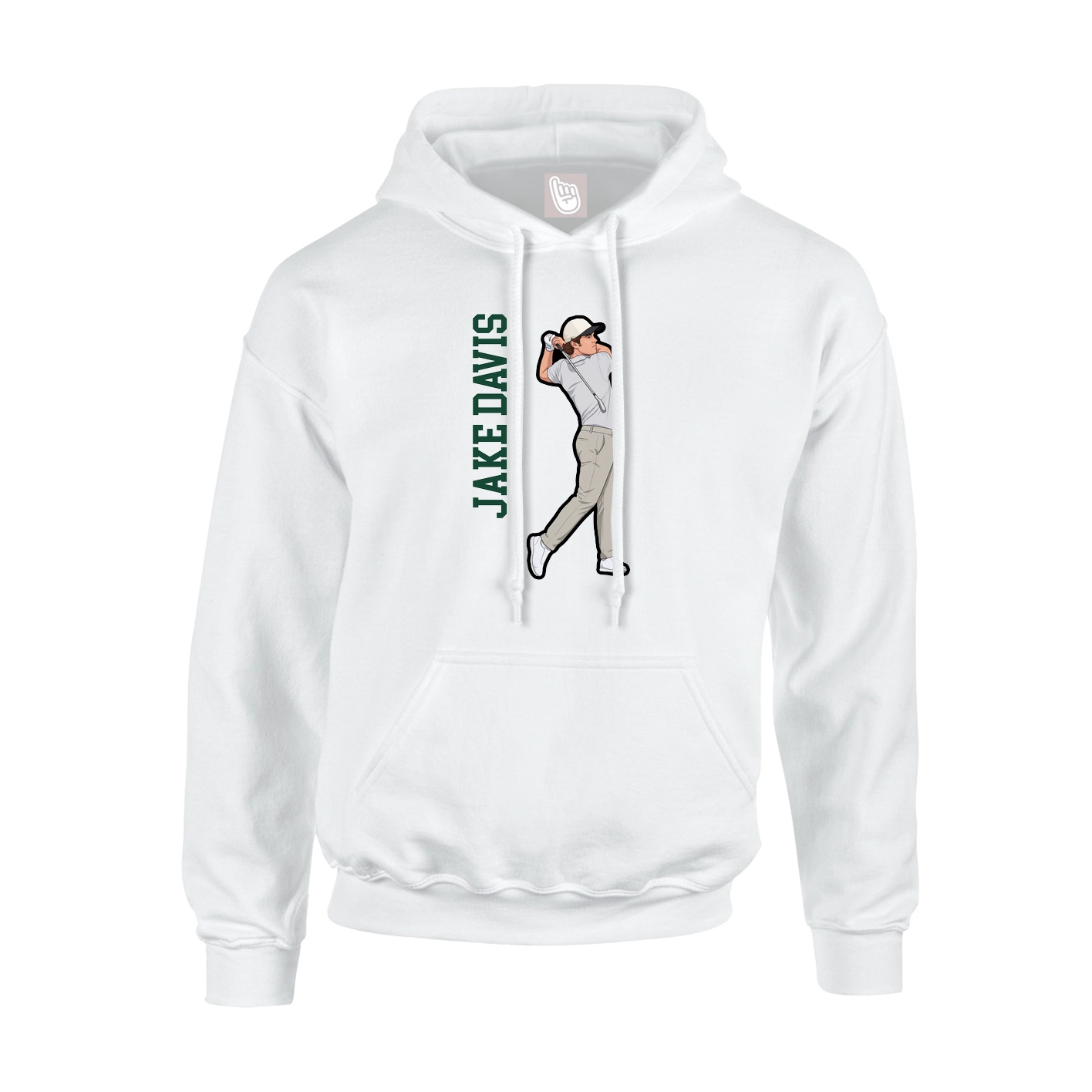 Youth Hoodie — Name Vertical in White