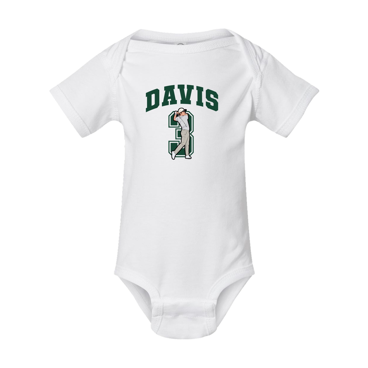 Baby Onesie — Number in White