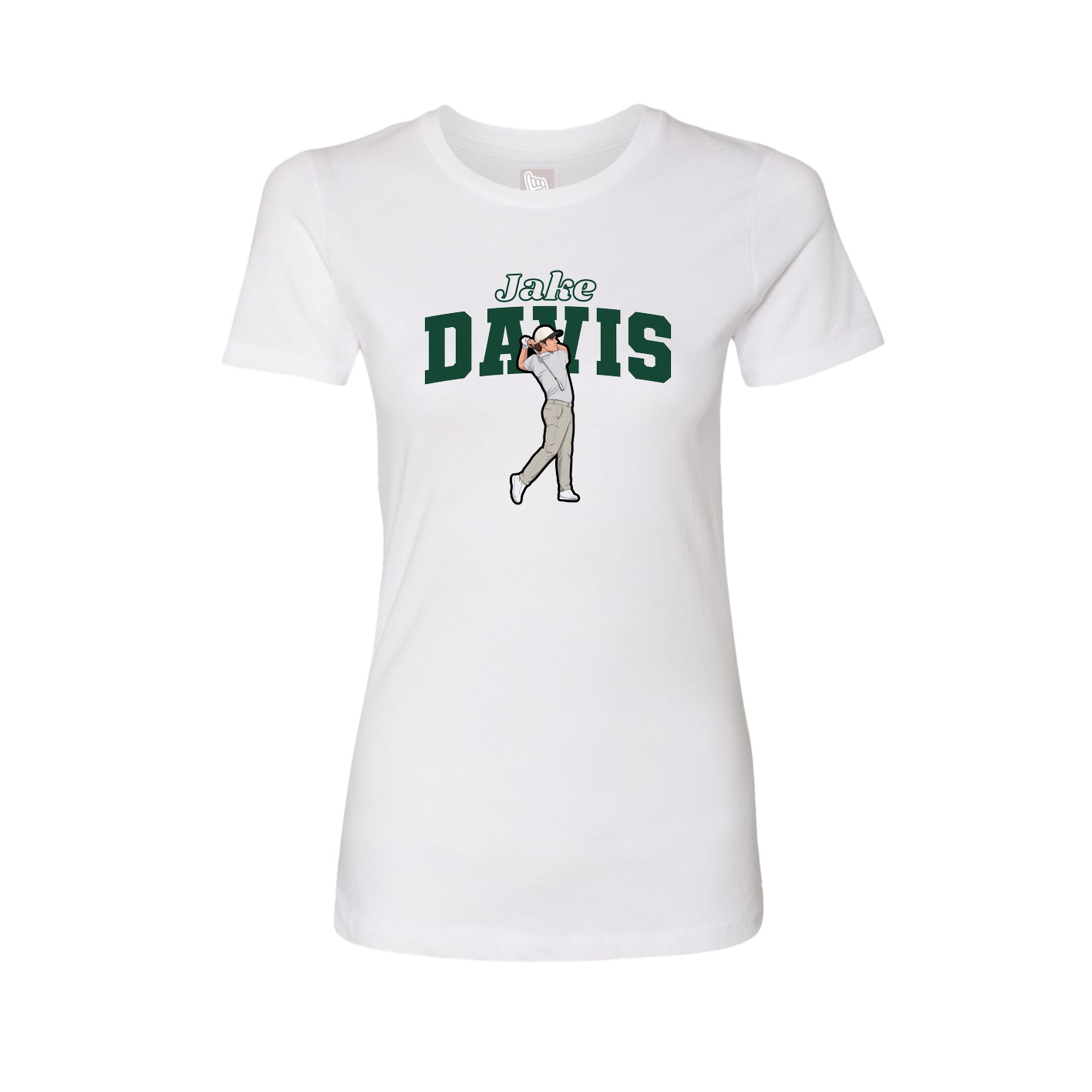 Fitted Women's Tee — Name Arch in White