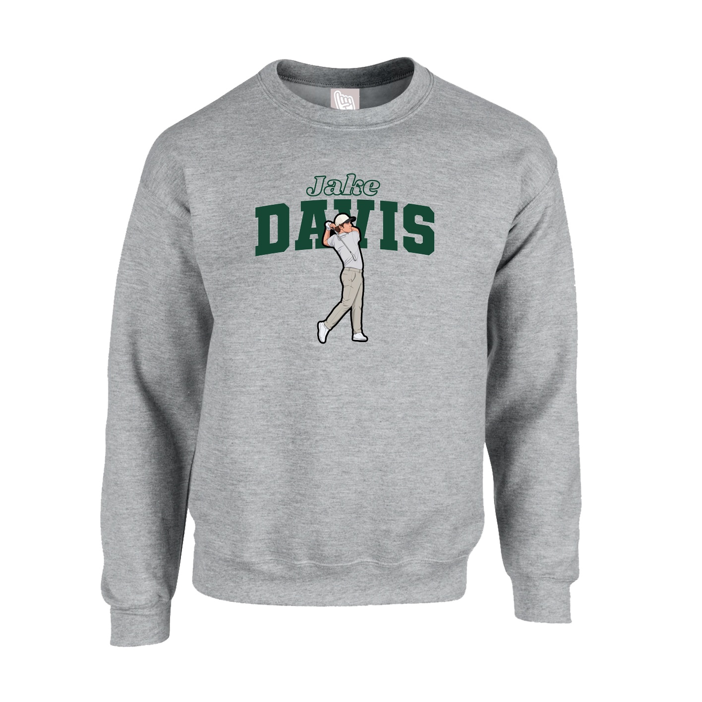 Fleece Crew — Name Arch in Grey