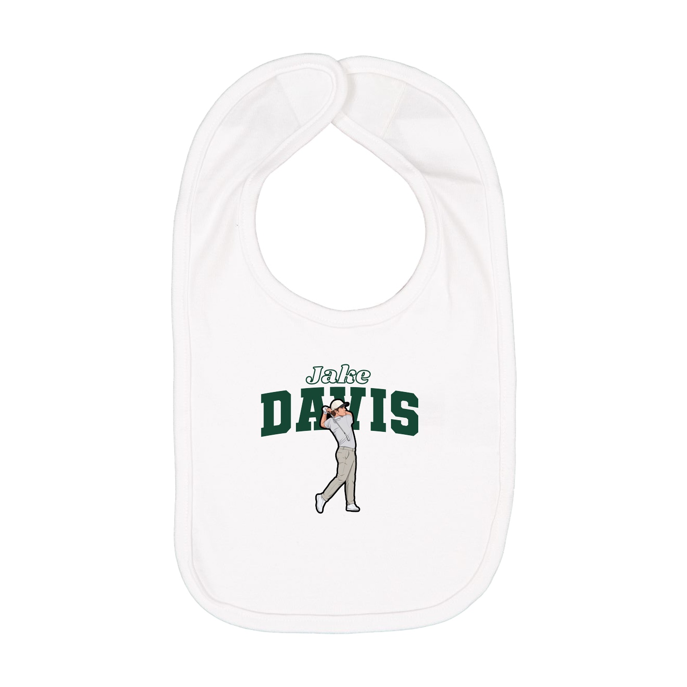 Infant Bib — Name Arch in White