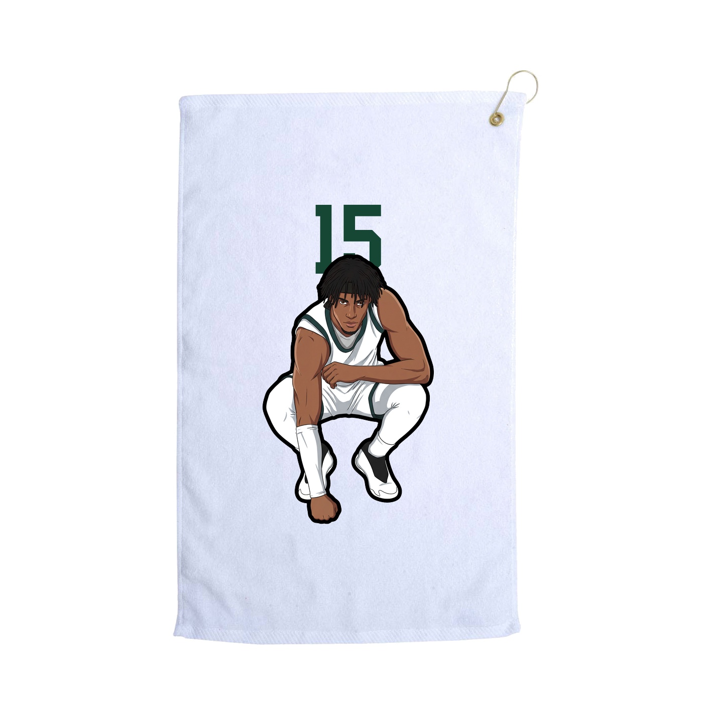 Golf Towel — Number Top in White