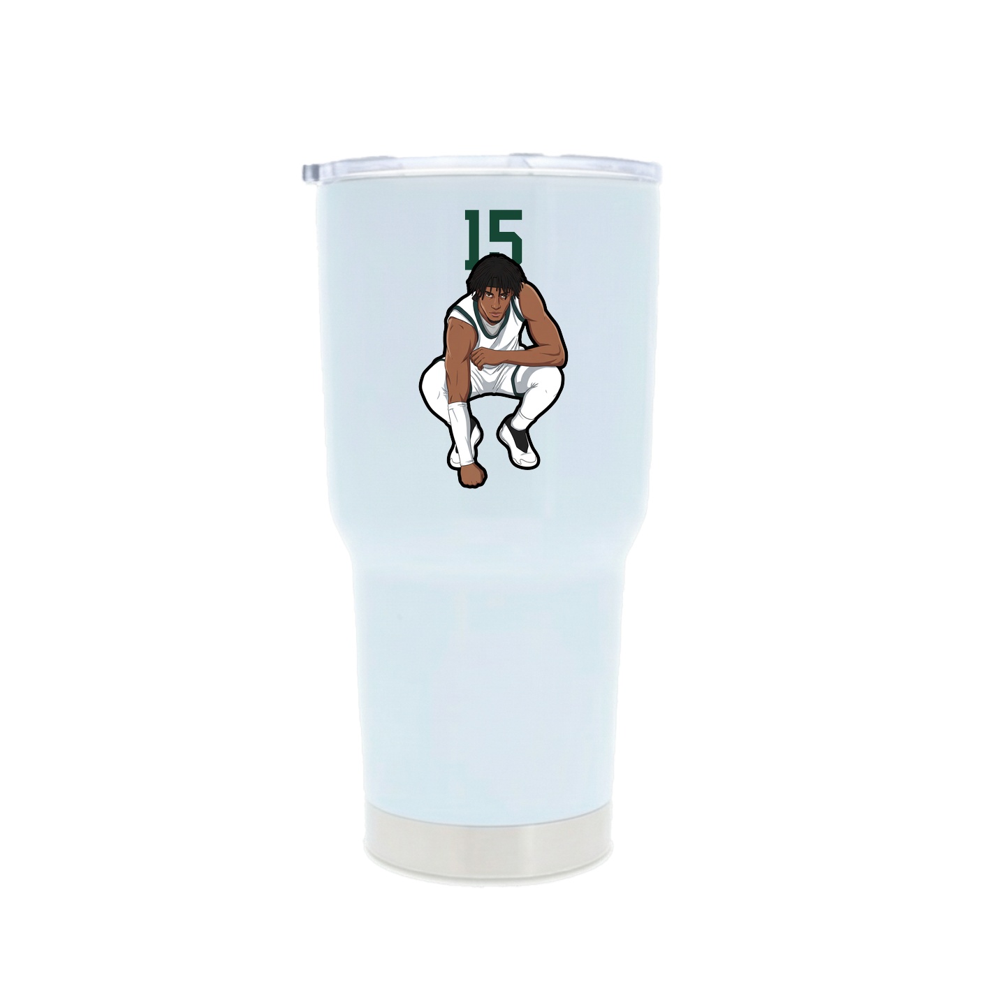 30oz Stainless Steel Tumbler — Number Top in White