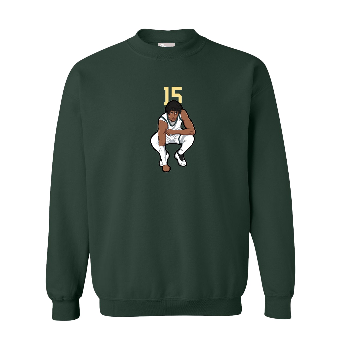 Fleece Crew — Number Top in Green