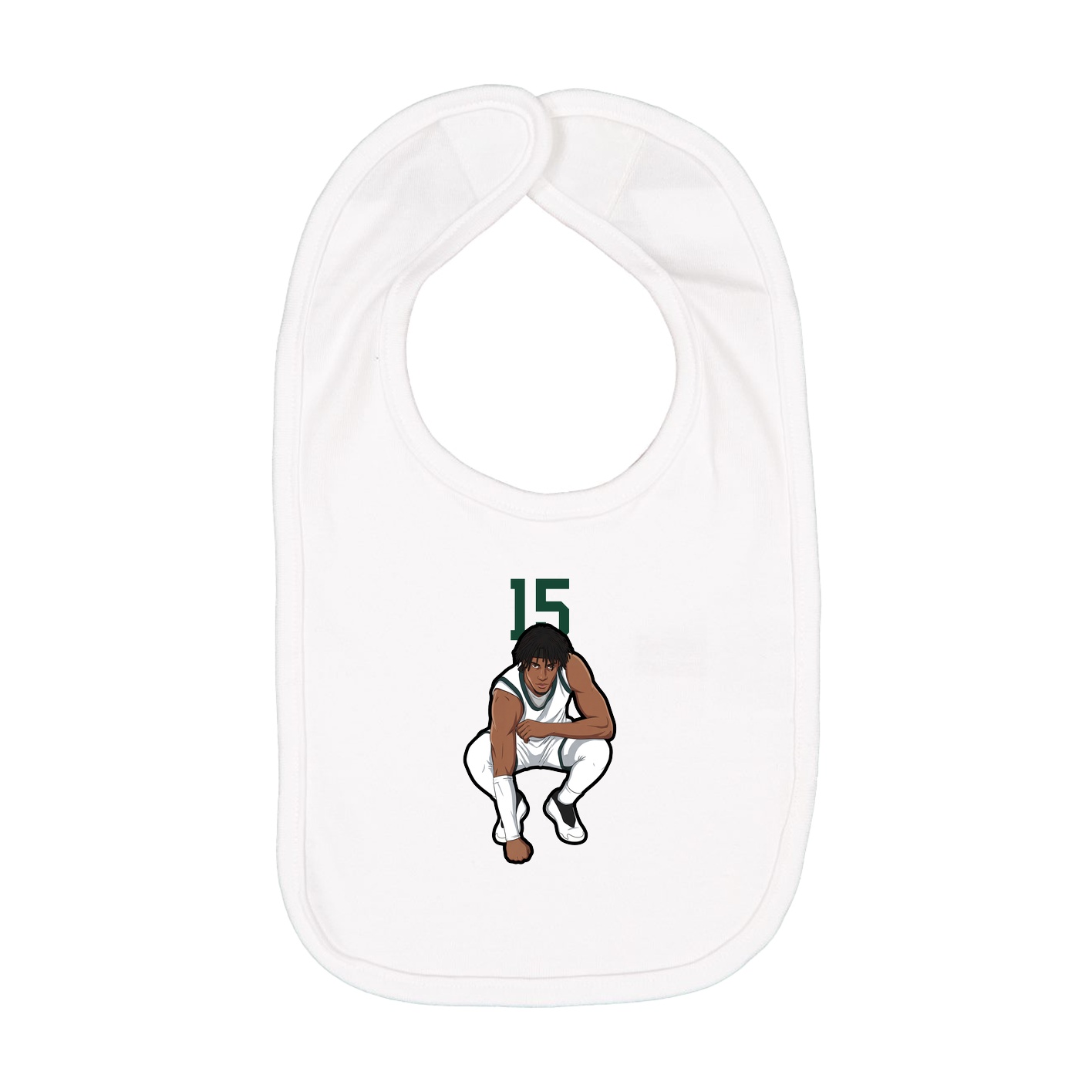Infant Bib — Number Top in White