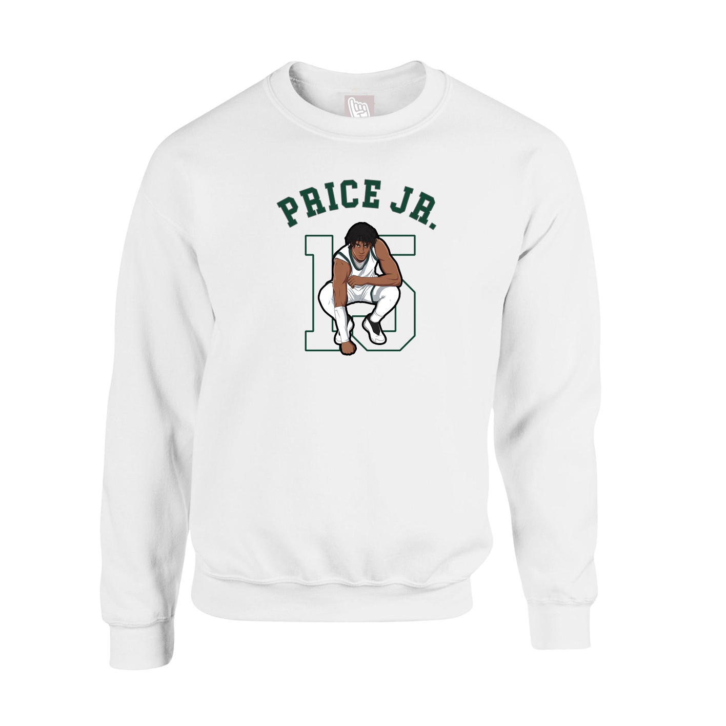Fleece Crew — Shirsey Arch in White