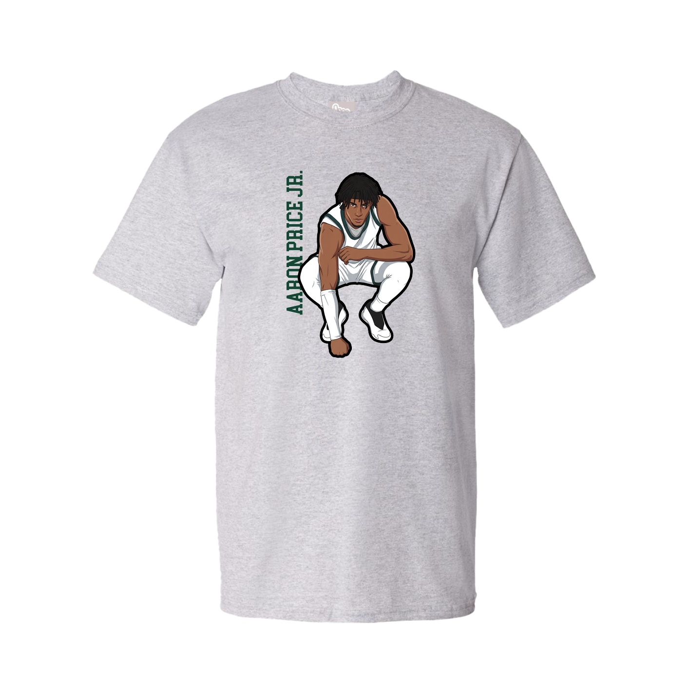 Youth Tee — Name Vertical in Grey