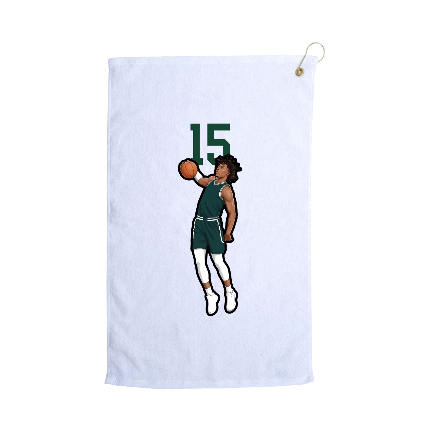 Golf Towel — Number Top in White