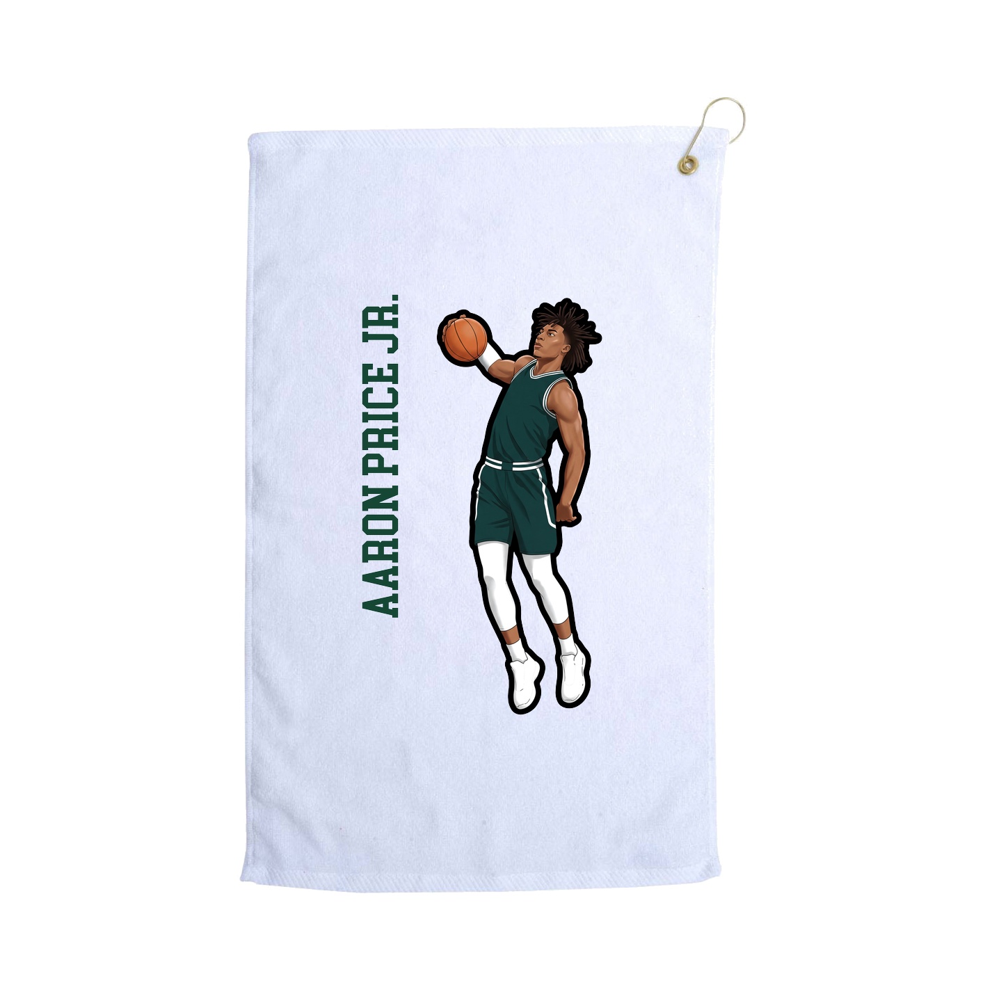 Golf Towel — Name Vertical in White
