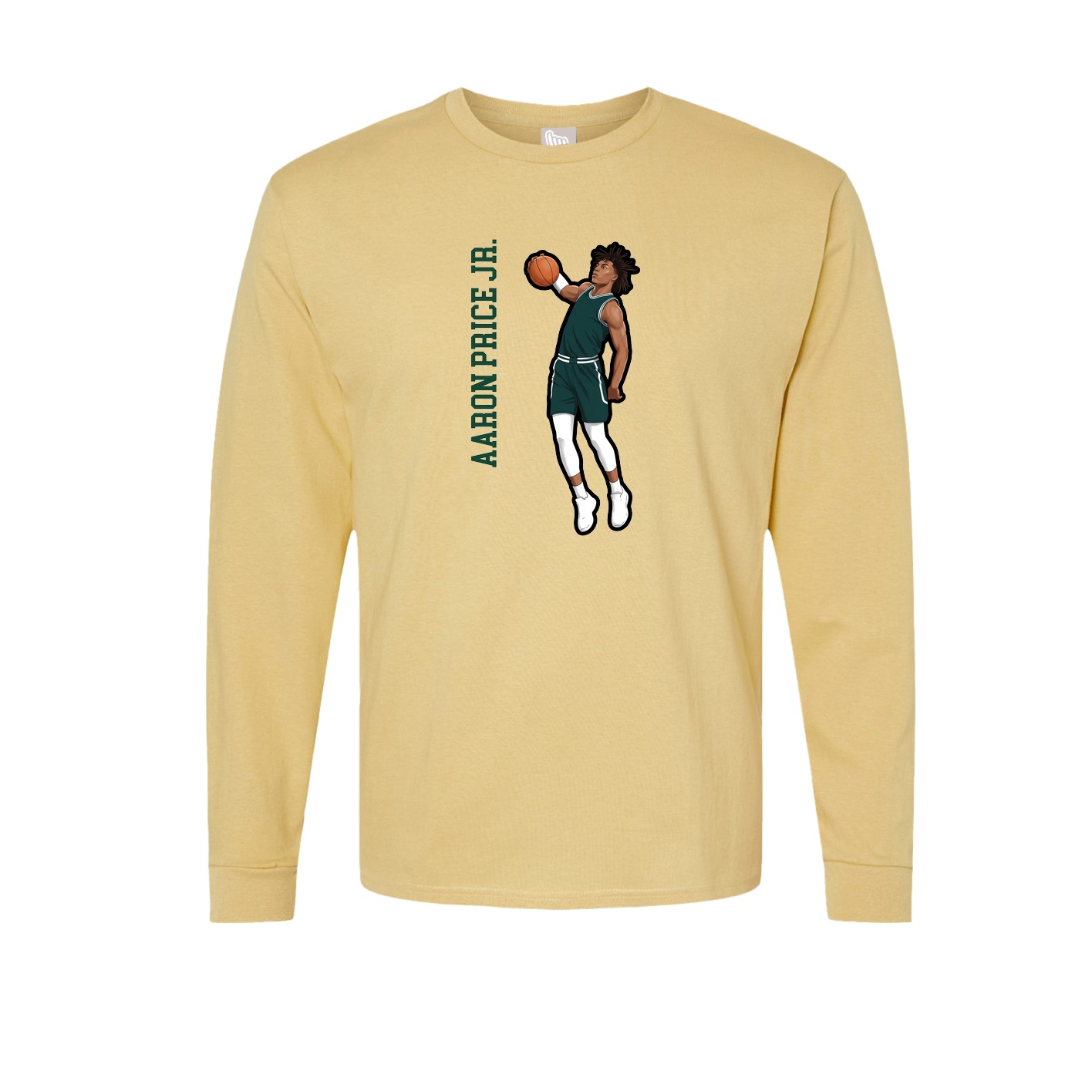 Long Sleeve Tee — Name Vertical in Vegas Gold