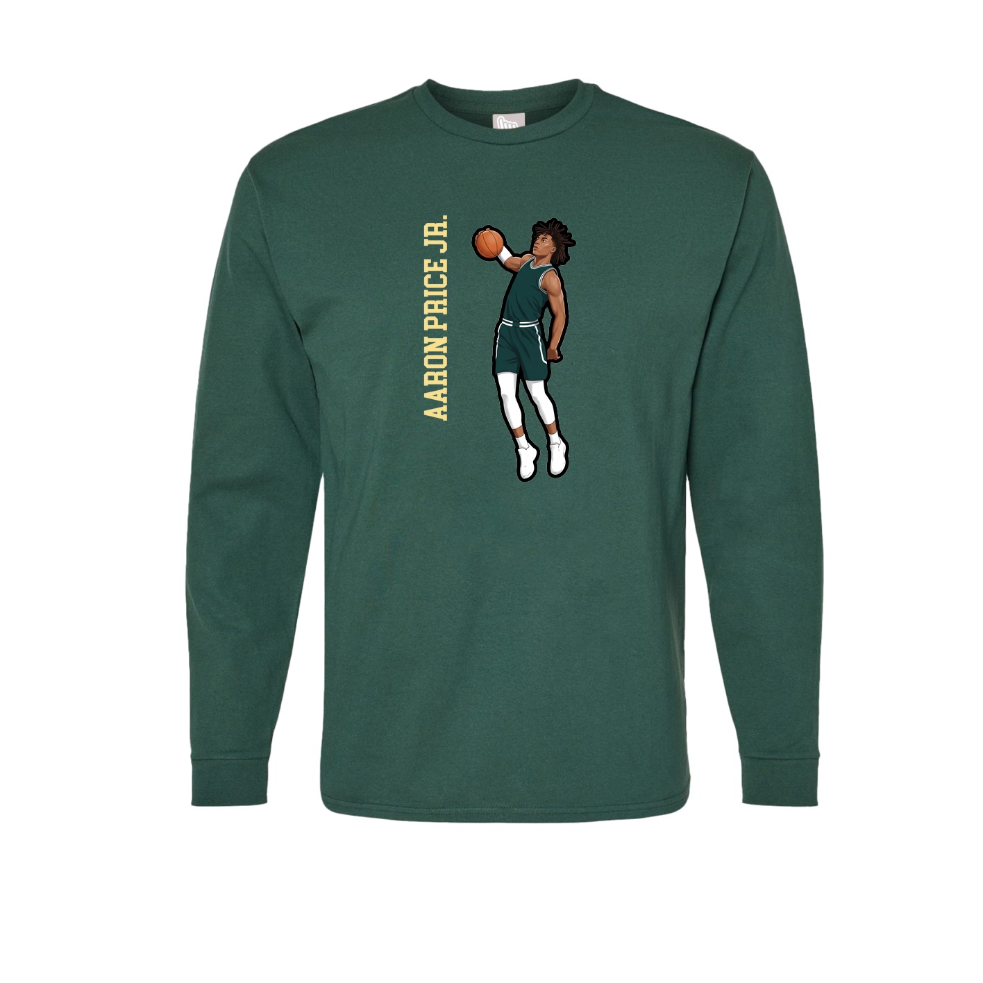 Long Sleeve Tee — Name Vertical in Green