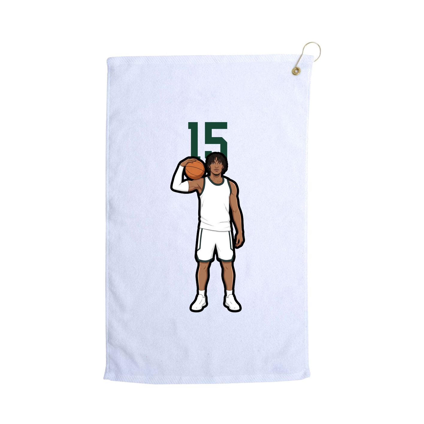 Golf Towel — Number Top in White