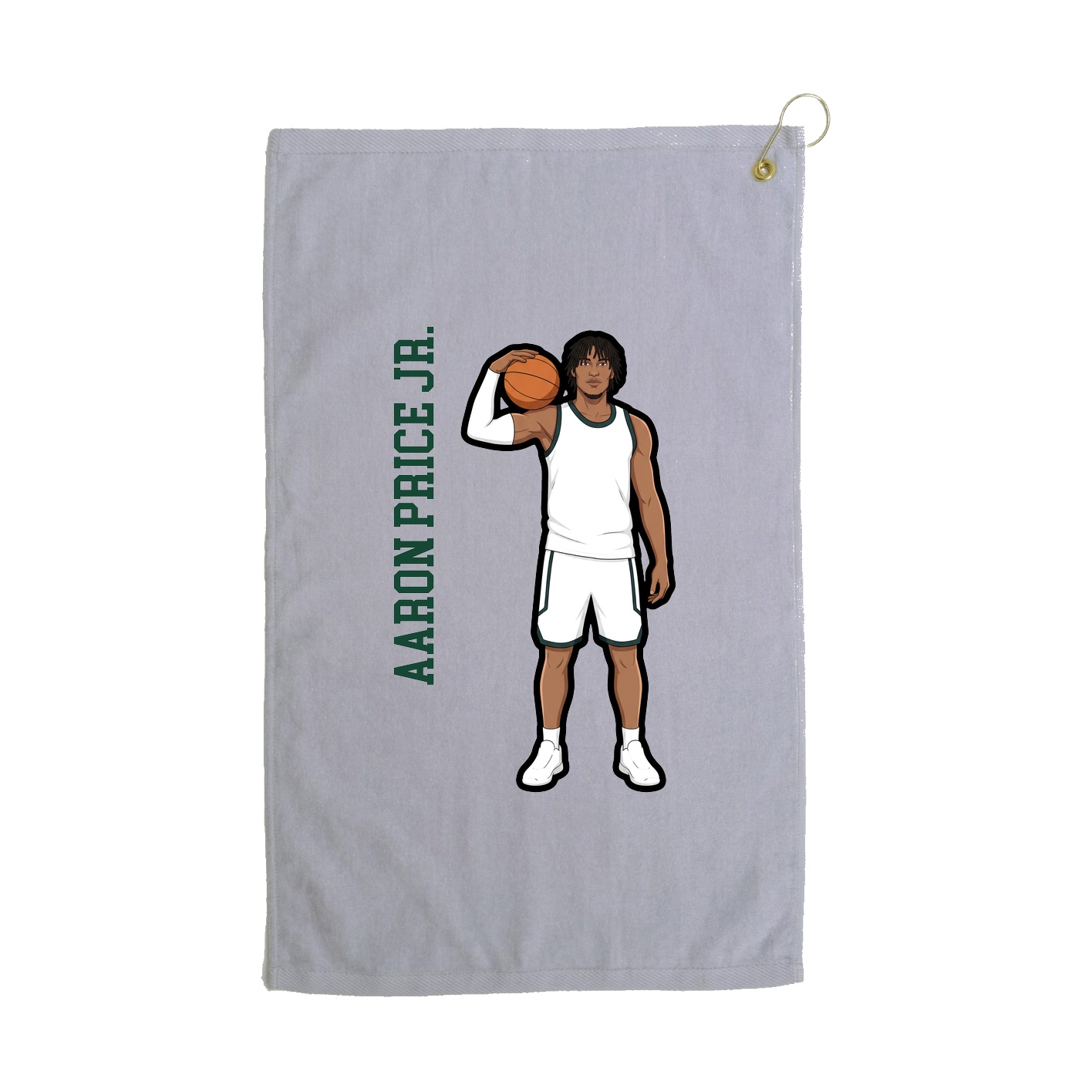 Golf Towel — Name Vertical in Grey