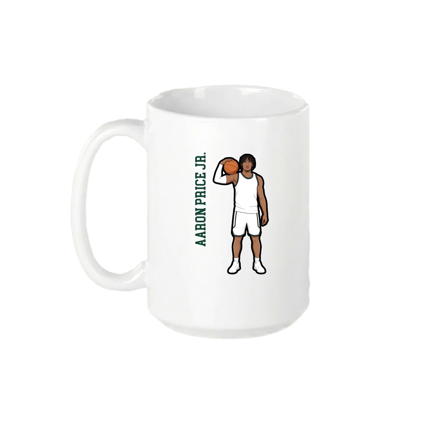 15oz Coffee Mug — Name Vertical in White