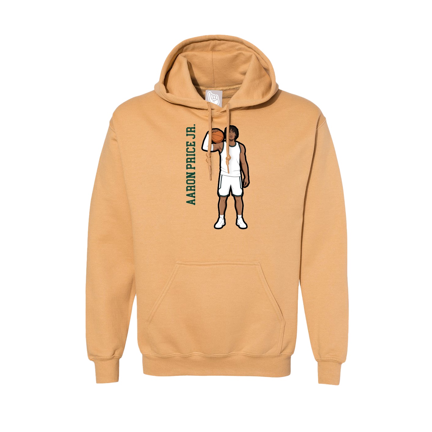 Hoodie — Name Vertical in Vegas Gold