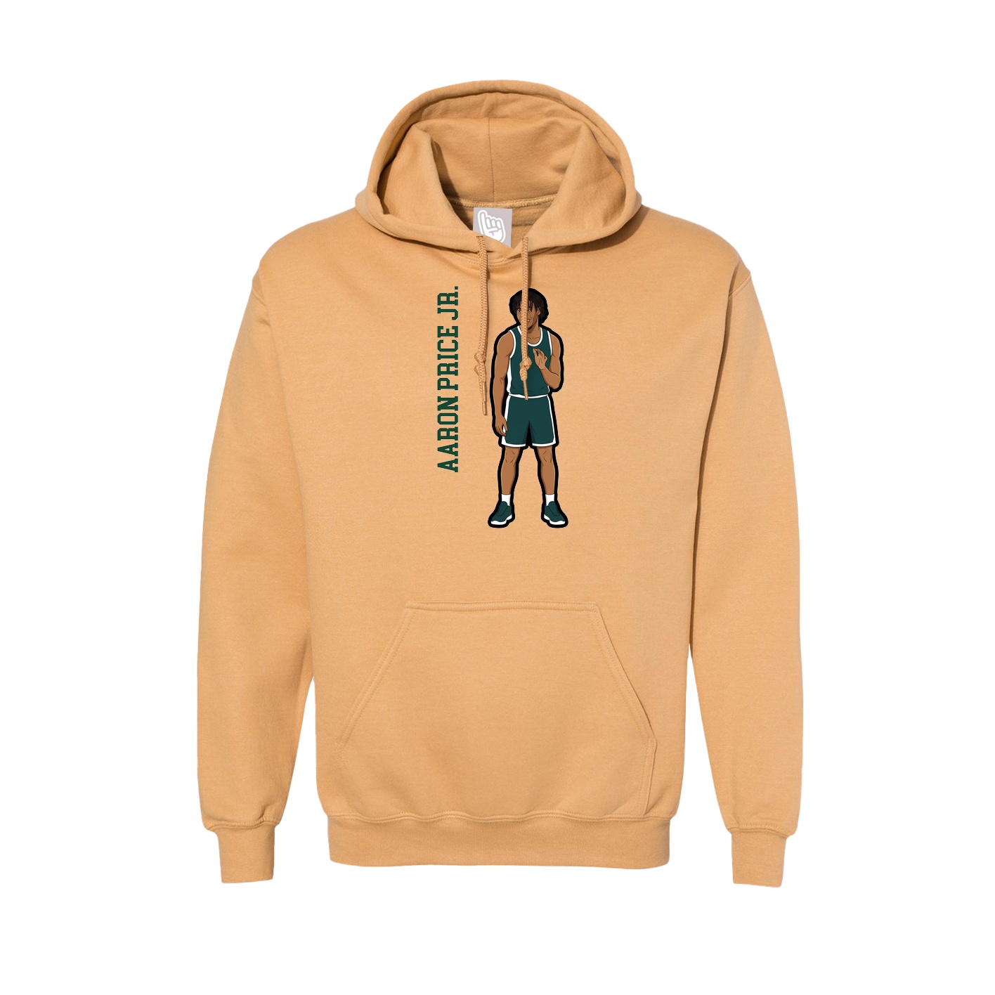 Hoodie — Name Vertical in Vegas Gold