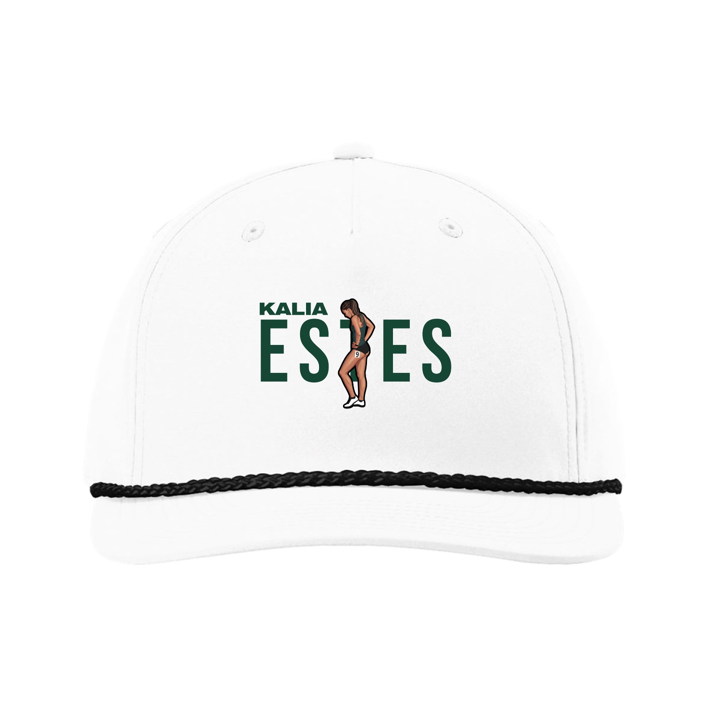 Five-Panel Classic Rope Cap — Player Name in White