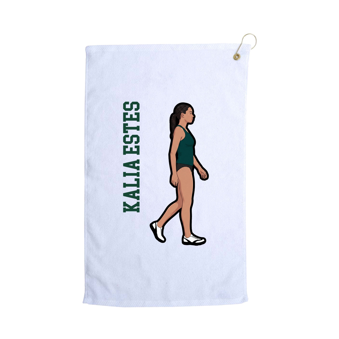 Golf Towel — Name Vertical in White