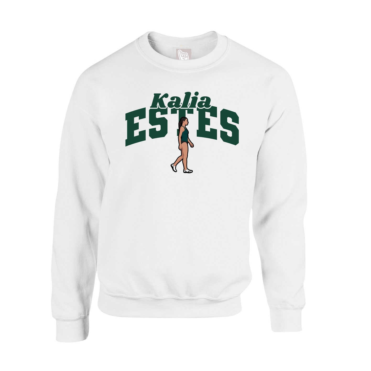 Fleece Crew — Signature Arch in White