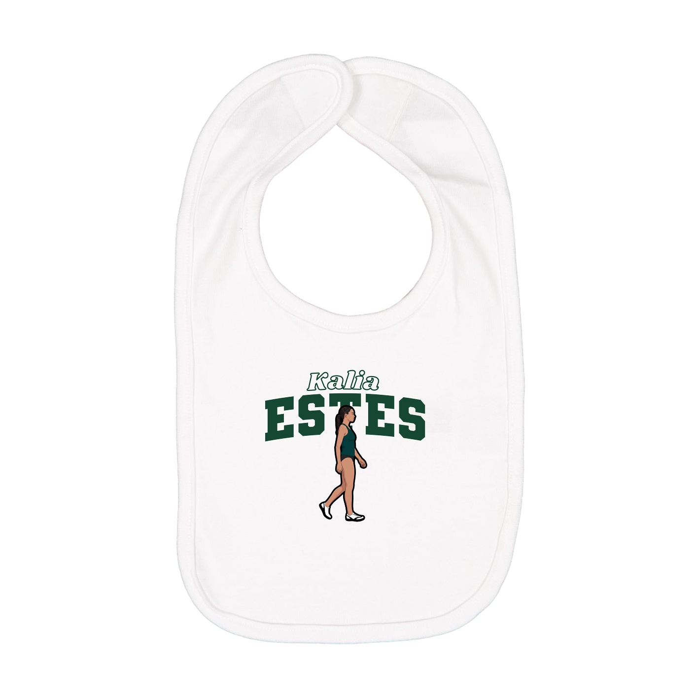 Infant Bib — Name Arch in White