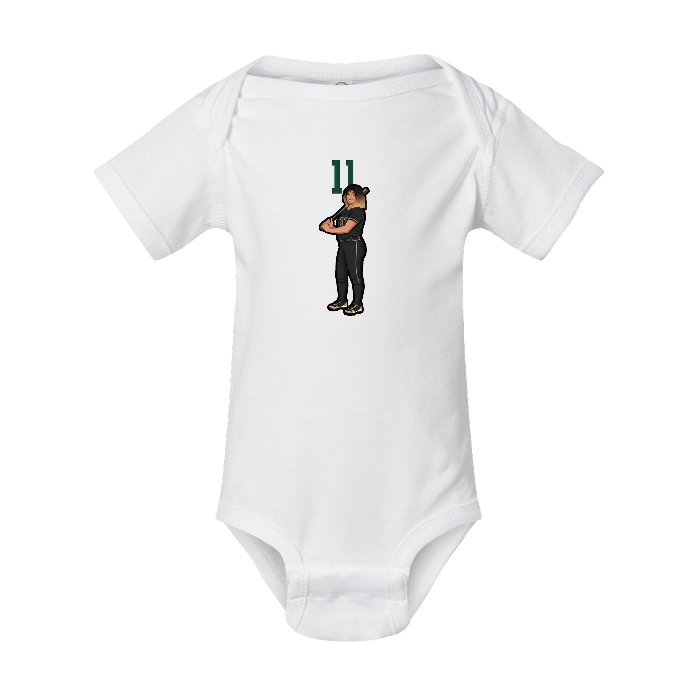 Baby Onesie — Number Top in White