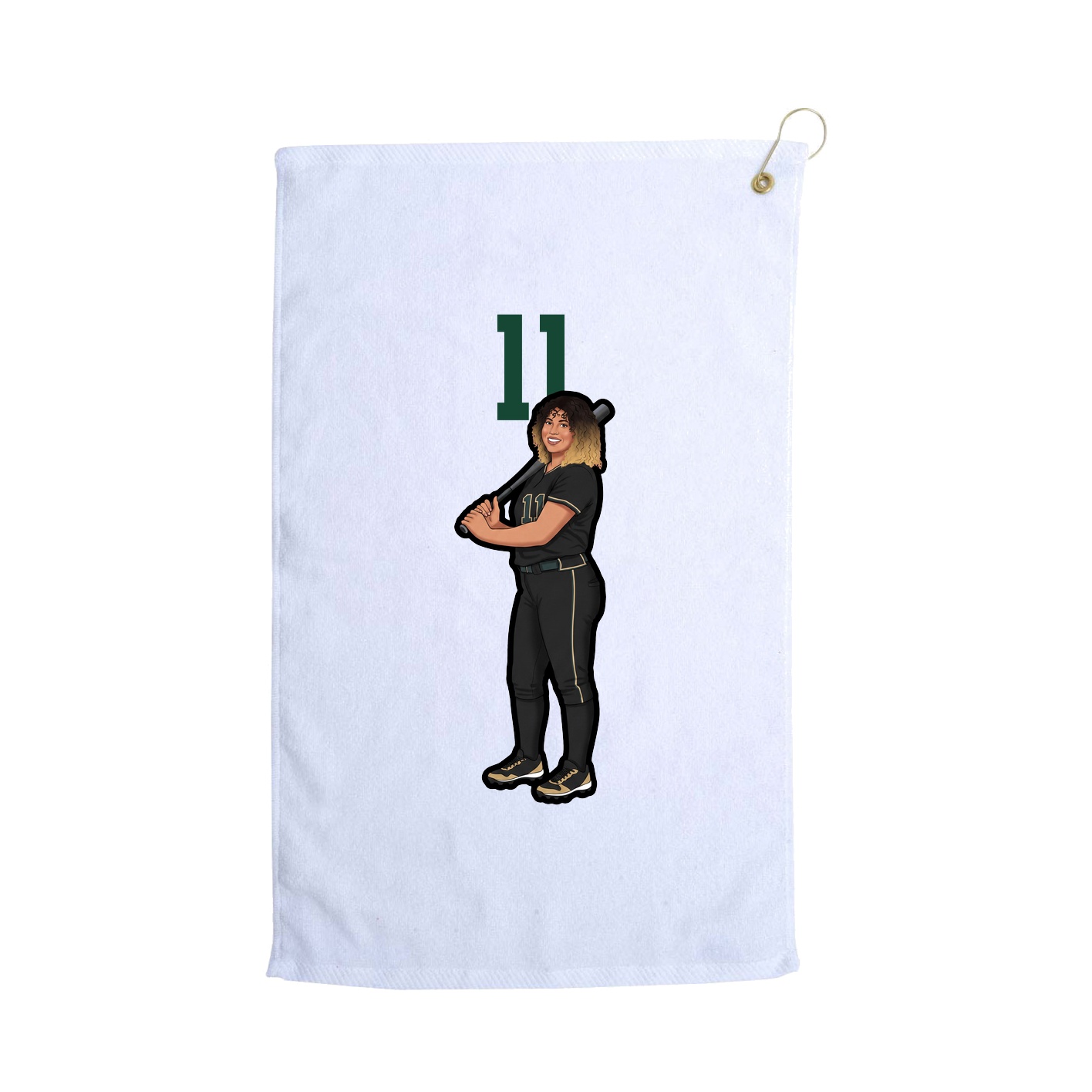 Golf Towel — Number Top in White