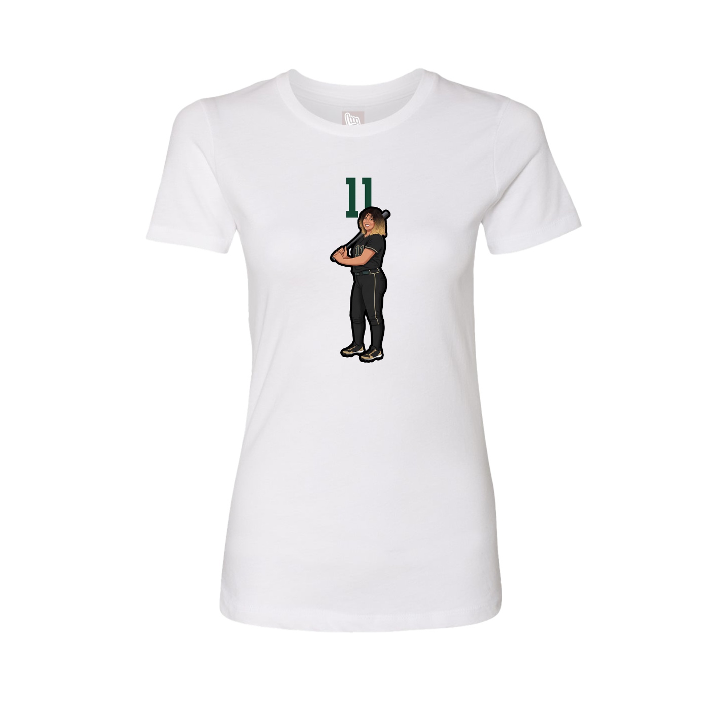 Womens Tee — Number Top in White