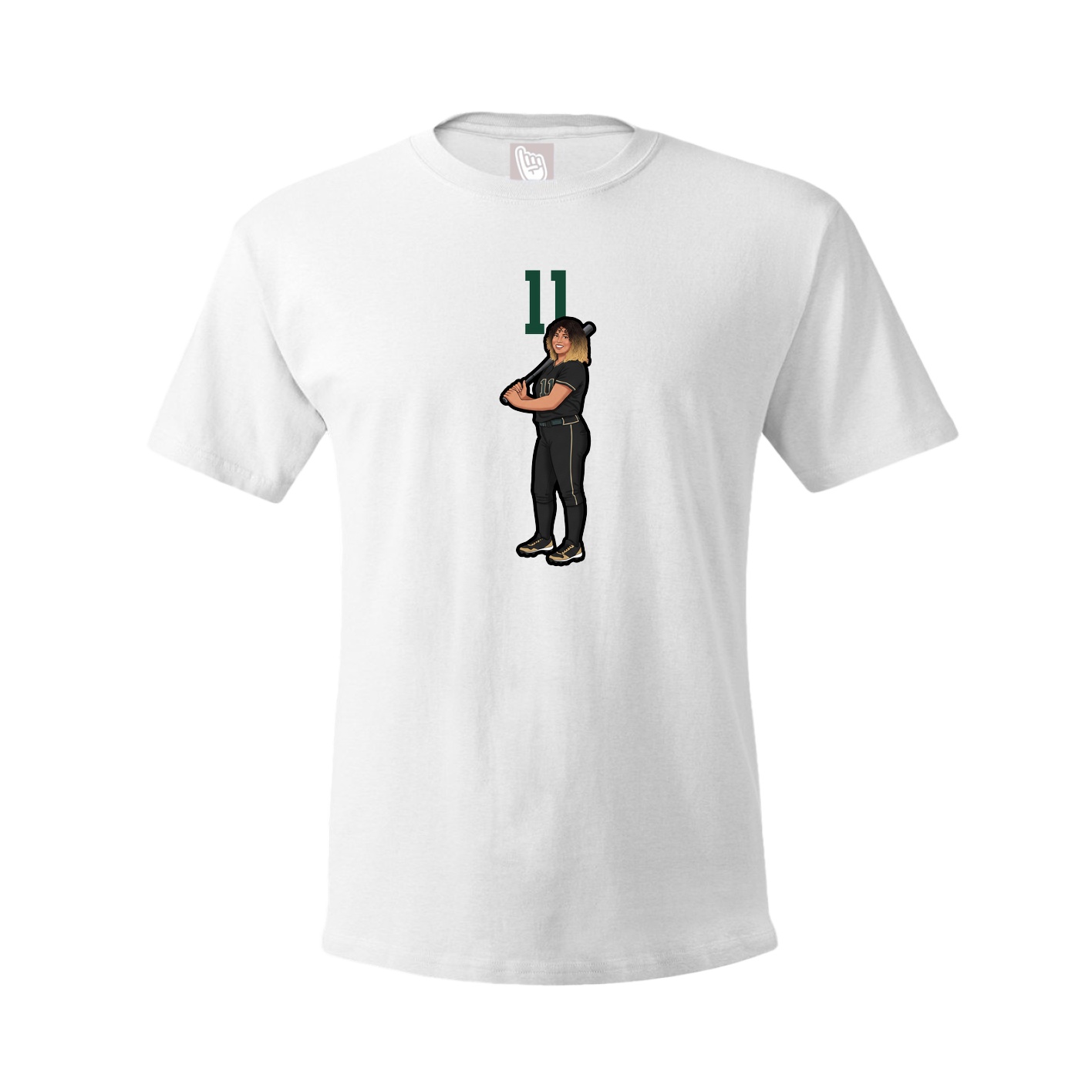 Youth Tee — Number Top in White