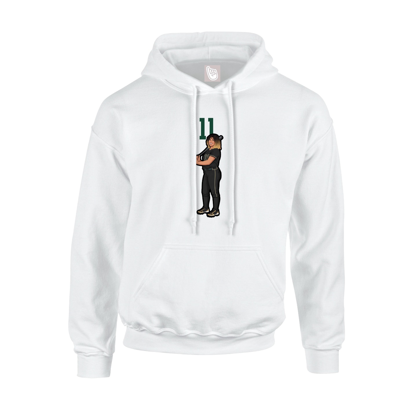 Hoodie — Number Top in White