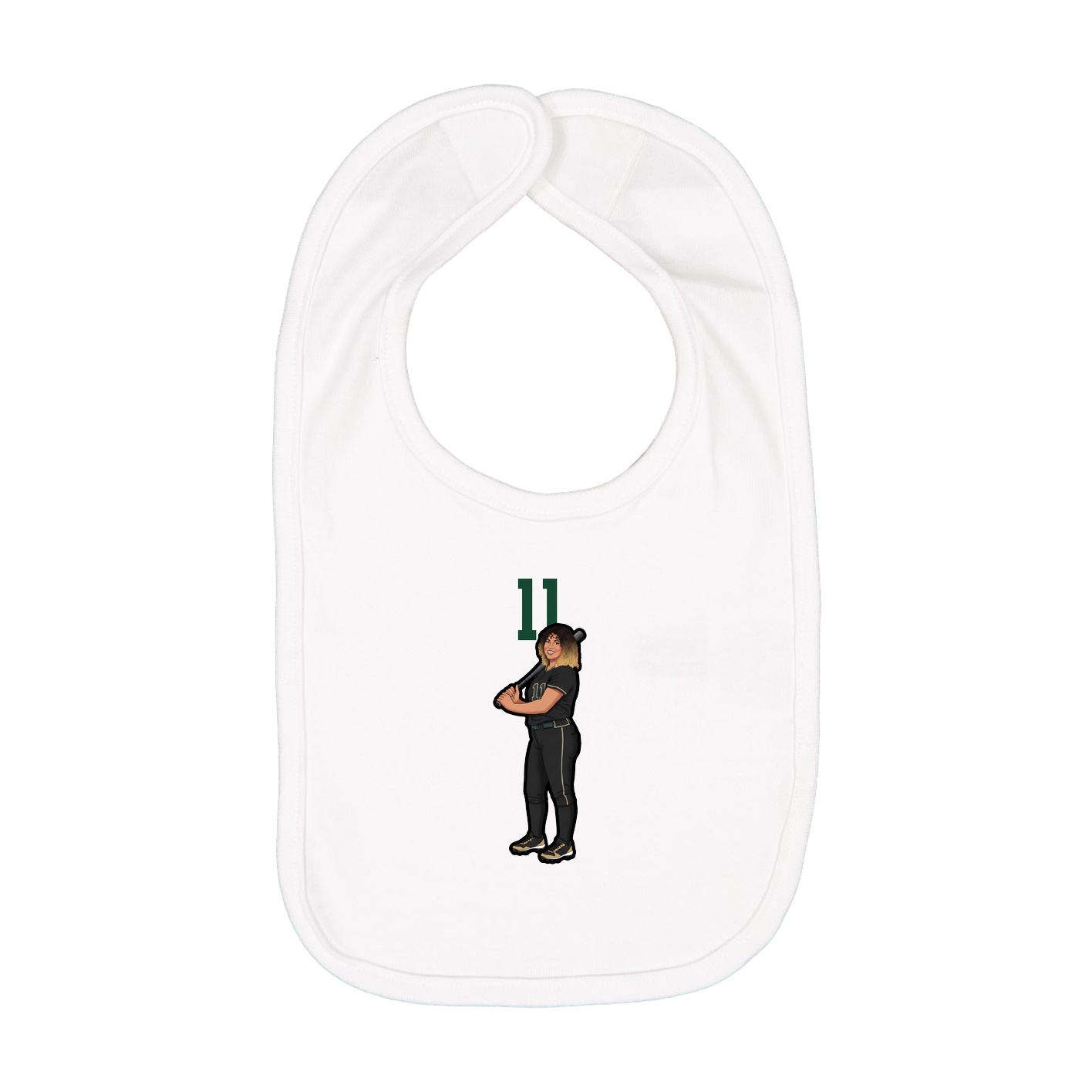 Infant Bib — Number Top in White