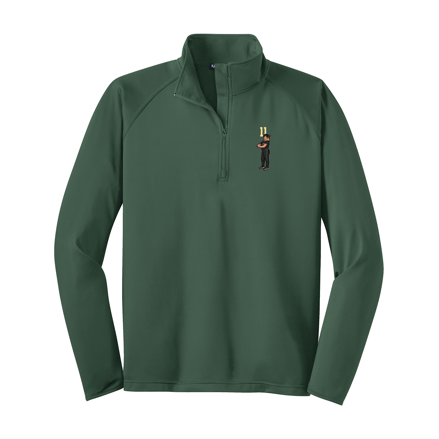 Q-Zip Pullover — Number Top in Green