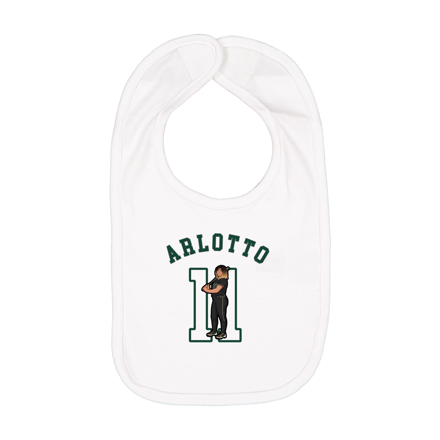 Infant Bib — Shirsey Arch in White