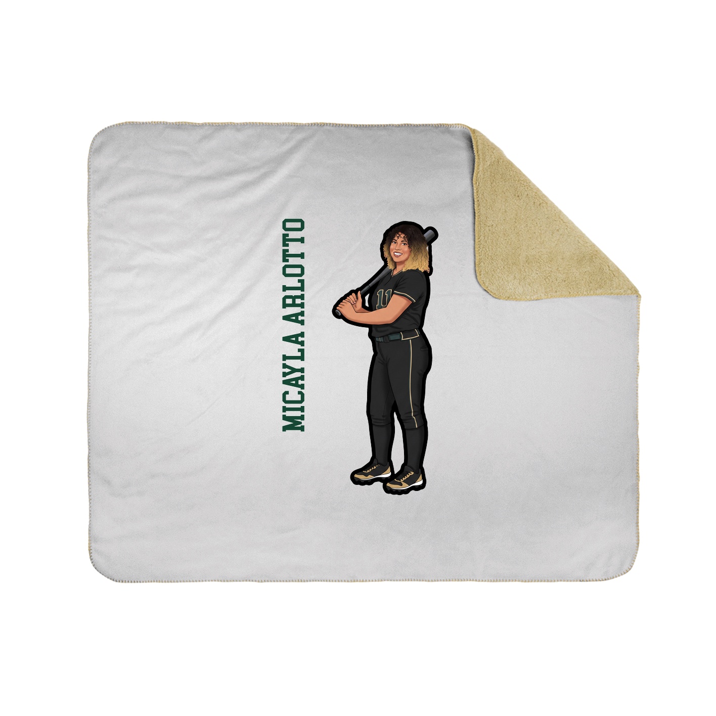 Throw Blanket — Name Vertical in White
