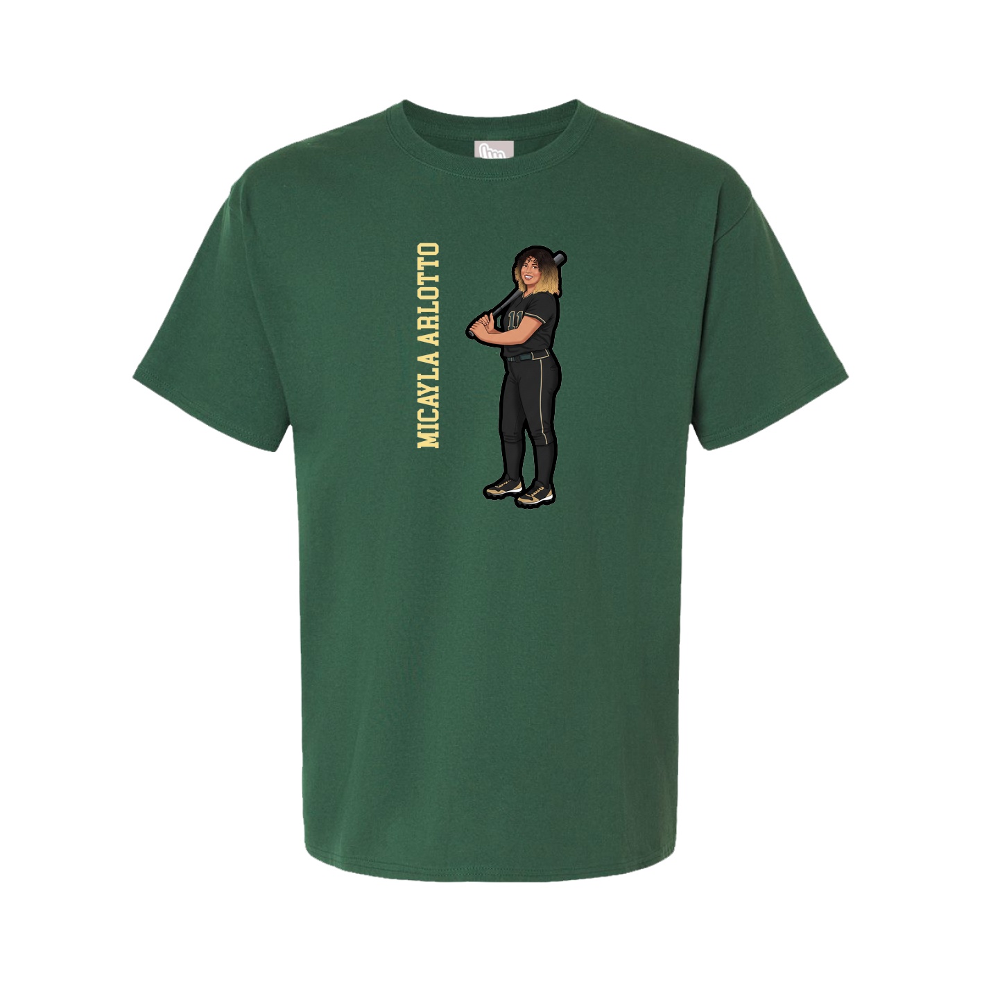 Tee — Name Vertical in Green